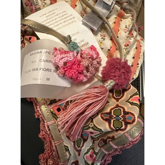 Anjuna Reversible Bikini Carina Mix Fiore Rosa Floral Medium Made In Italy $438 - Picture 4 of 12